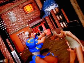 Chun li trying her best to provide the best fan service, Hungry for home less !!